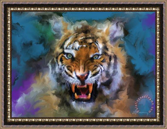 Michael Greenaway Big Cat Dream Framed Painting