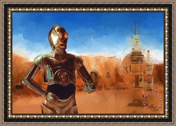 Michael Greenaway C3PO Star Wars Framed Painting