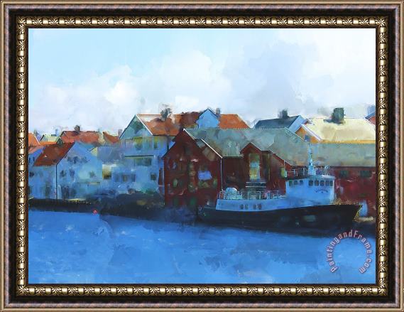Michael Greenaway Haugesund Harbour Framed Print