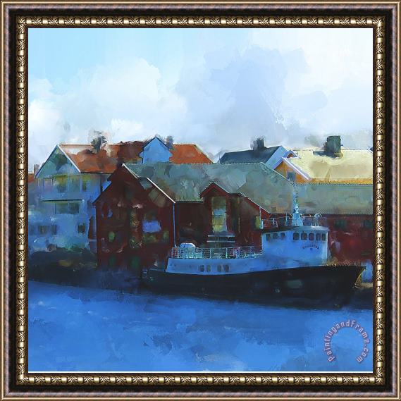 Michael Greenaway Haugesund Harbour Smeasund Framed Print