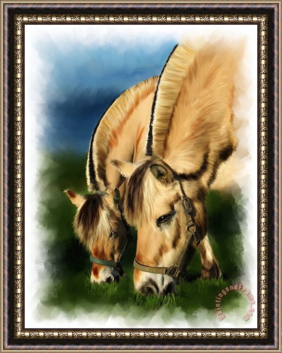 Michael Greenaway Horse Portrait Framed Painting