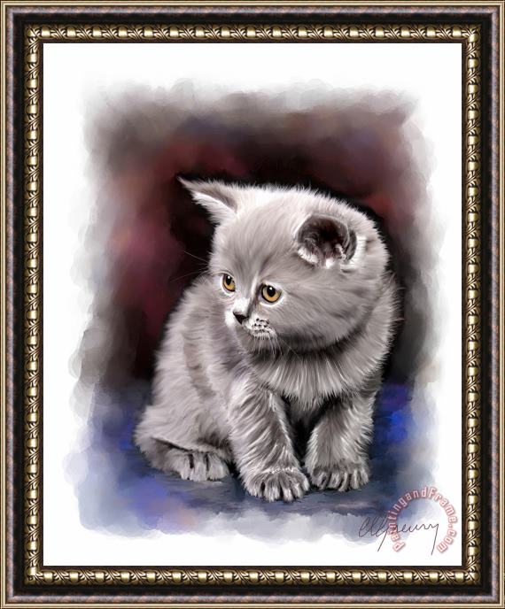 Michael Greenaway Pet Cat Portrait Framed Print