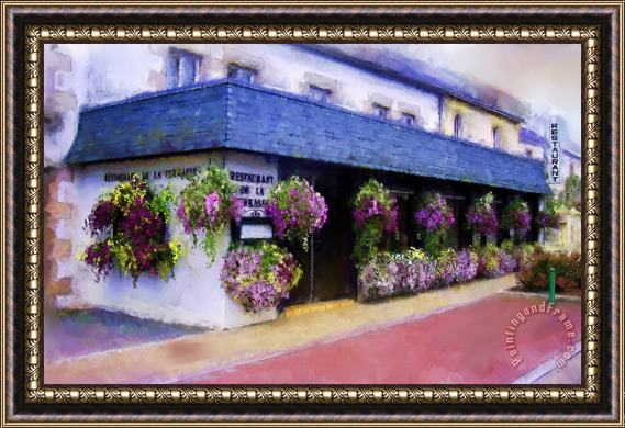 Michael Greenaway Restaurant de la Terrasse Framed Painting