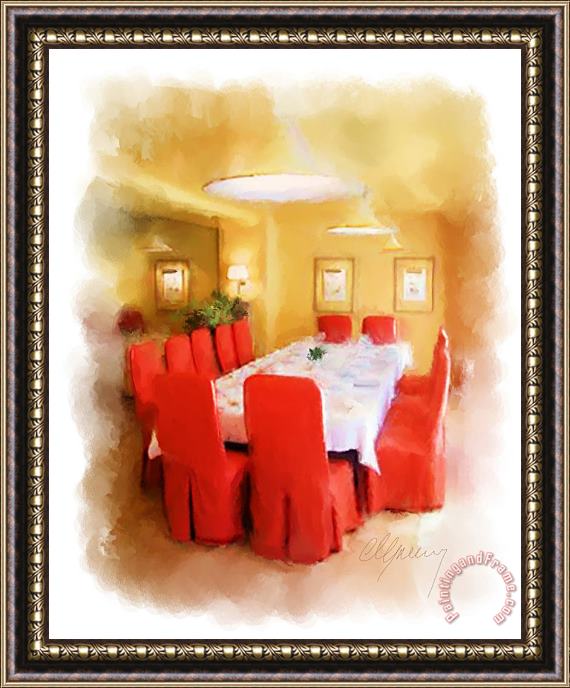 Michael Greenaway Restaurant Interior Menu Cover Framed Print