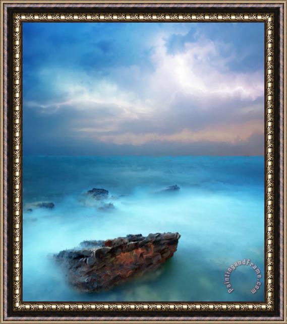 Michael Greenaway Sea Sky and Stone Framed Print