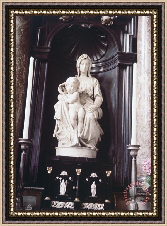 Michelangelo Buonarroti Bruges Madonna Framed Painting
