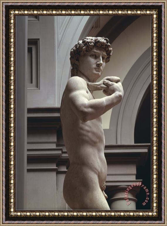 Michelangelo Buonarroti David Detail of Upper Section 1504 Framed Painting