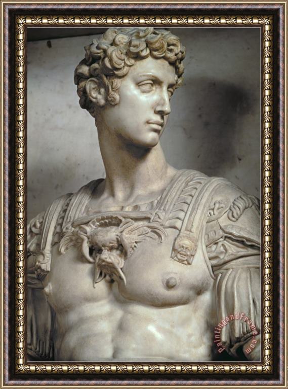 Michelangelo Buonarroti Giuliano De Medici Duke of Nemours Framed Painting