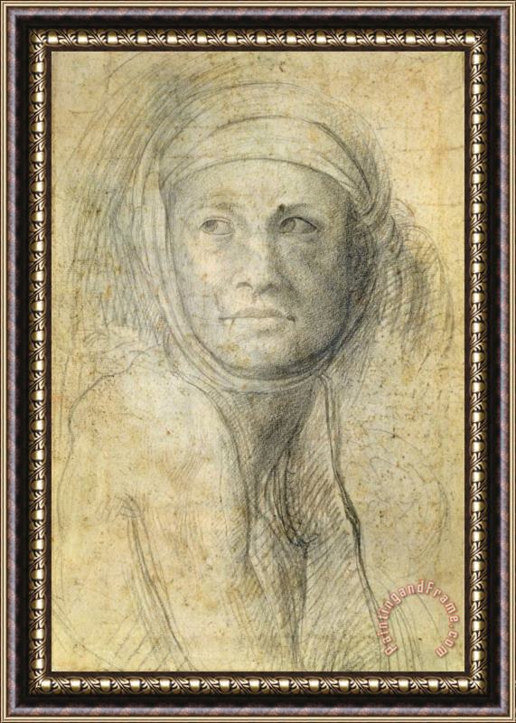 Michelangelo Buonarroti Head of a Woman Framed Print