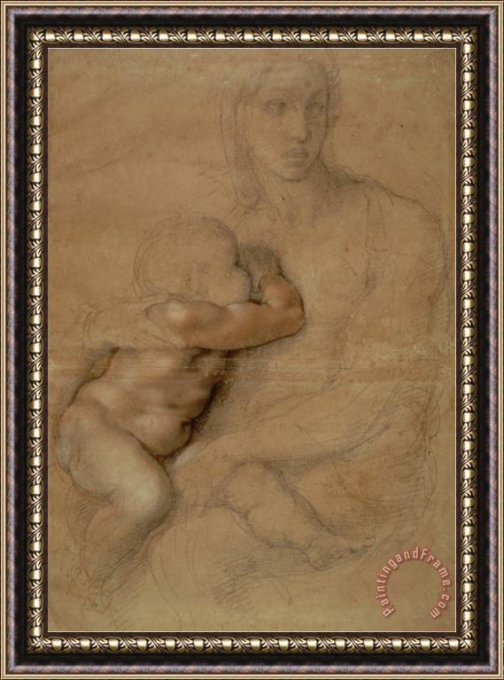 Michelangelo Buonarroti Madonna And Child Circa 1525 Framed Painting