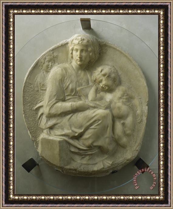 Michelangelo Buonarroti Madonna And Child Tondo Pitti Framed Painting