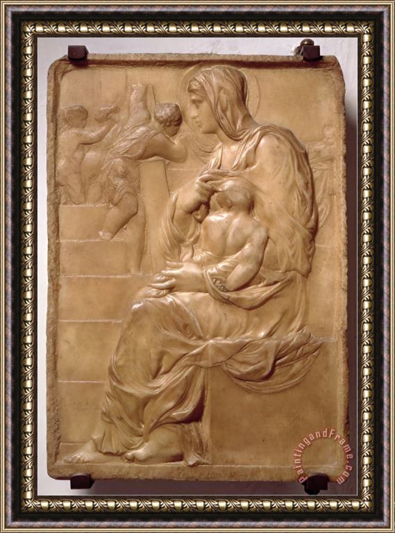 Michelangelo Buonarroti Madonna of The Stairs Framed Print
