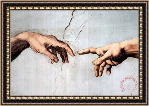 Michelangelo Buonarroti Michaelangelo Creation of Adam 2 Art Print Poster Framed Print