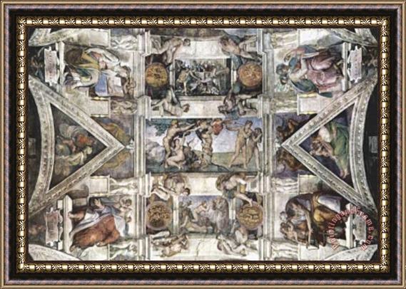 Michelangelo Buonarroti Michelangelo Creation Sistine Chapel Art Poster Adam Framed Painting