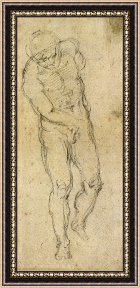 Michelangelo Buonarroti Michelangelo Michelangelo Male Nude Framed Painting