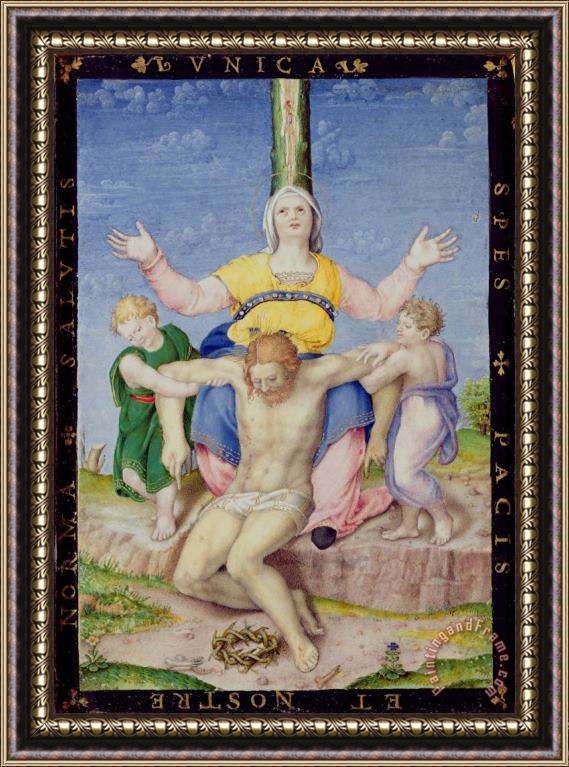 Michelangelo Buonarroti Pieta Oil on Panel Framed Painting