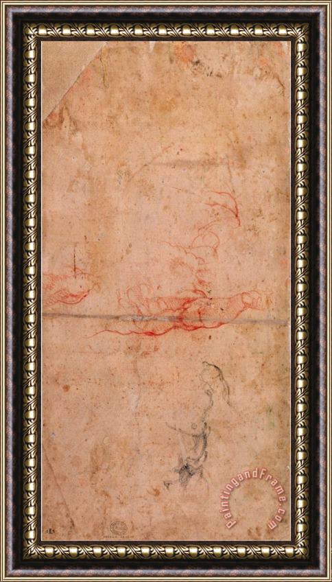 Michelangelo Buonarroti Preparatory Study for The Punishment of Haman Framed Print