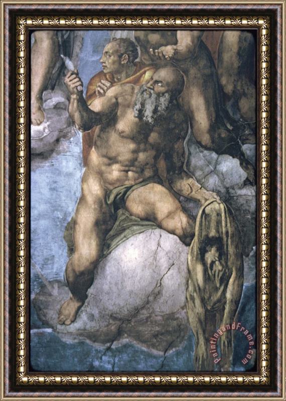 Michelangelo Buonarroti Saint Bartholomew with His Flayed Skin Framed Print