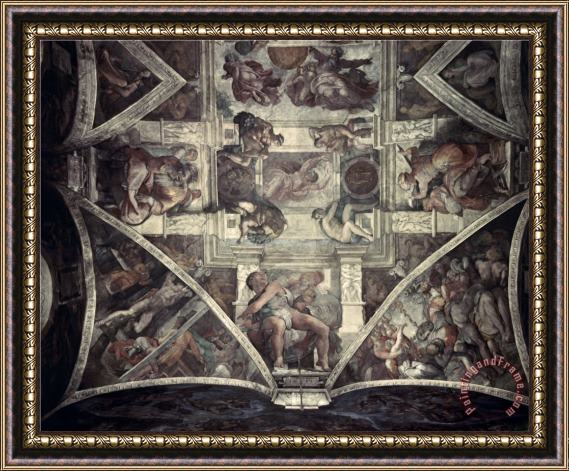 Michelangelo Buonarroti Separation of Light From Darkness Jonah Framed Painting