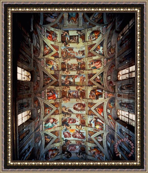 Michelangelo Buonarroti Sistine Chapel Ceiling 1508 12 Framed Painting