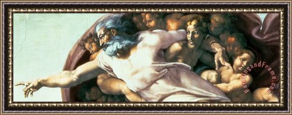 Michelangelo Buonarroti Sistine Chapel Ceiling Creation Of Adam Framed Painting