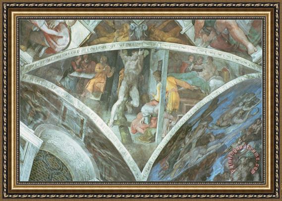 Michelangelo Buonarroti Sistine Chapel Ceiling Haman Spandrel Pre