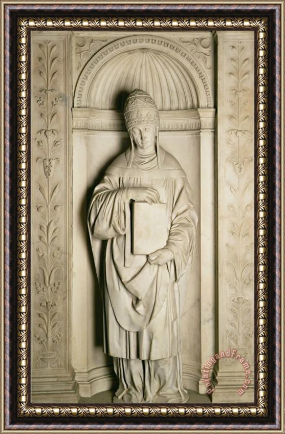 Michelangelo Buonarroti St Gregory From The Piccolomini Altar 1501 4 Framed Painting