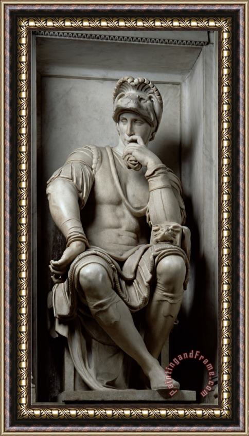 Michelangelo Buonarroti Statue of Lorenzo De Medici Framed Print