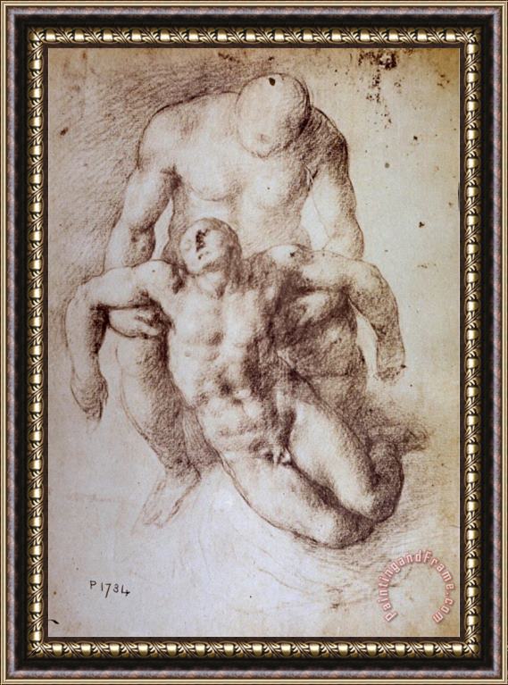 Michelangelo Buonarroti Study for a Deposition Framed Painting
