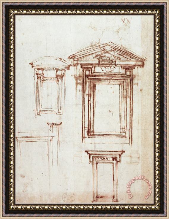 Michelangelo Buonarroti Study for a Window Framed Print