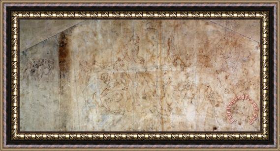 Michelangelo Buonarroti Study for The Battle of Cascina 1504 Framed Print