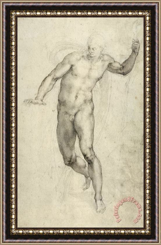 Michelangelo Buonarroti Study For The Last Judgement Framed Print