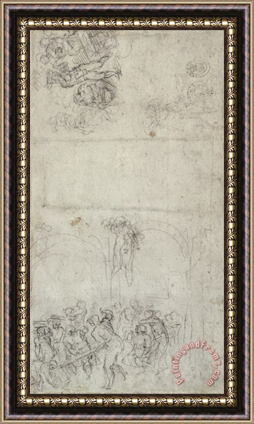 Michelangelo Buonarroti Study for The Last Judgment Framed Print