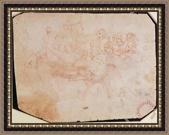 Michelangelo Buonarroti Study for The Massacre of The Innocents Framed Painting