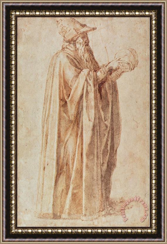 Michelangelo Buonarroti Study of a Man Framed Painting