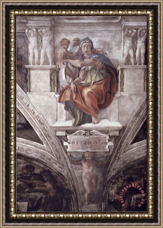 Michelangelo Buonarroti The Delphic Sybil Framed Painting