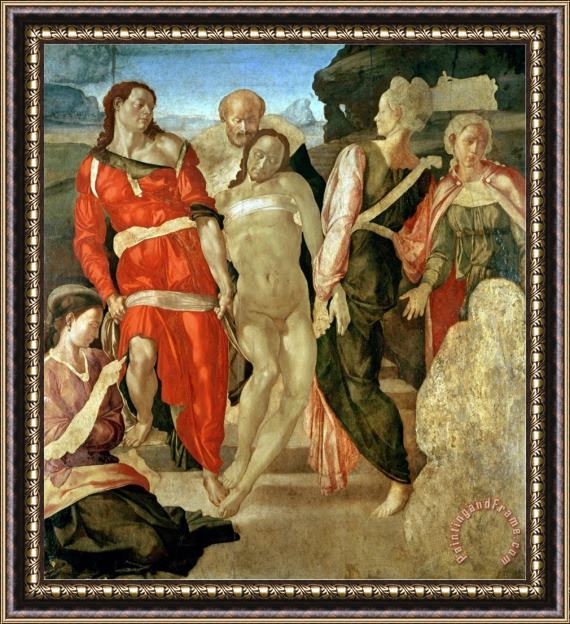 Michelangelo Buonarroti The Entombment Unfinished Framed Print