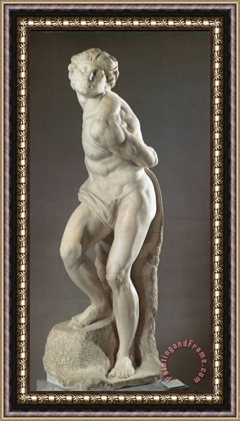 Michelangelo Buonarroti The Rebellious Slave 1513 Framed Painting
