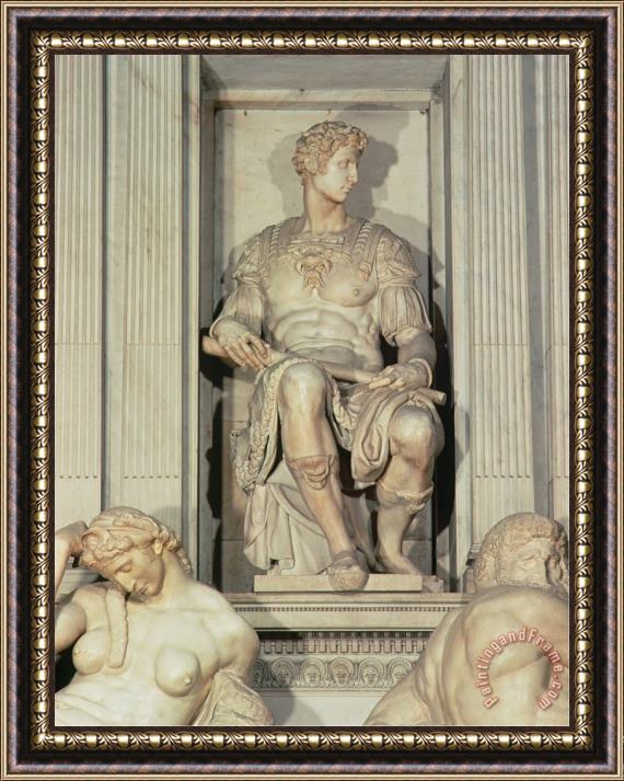 Michelangelo Buonarroti Tomb of Giuliano De Medici Framed Painting