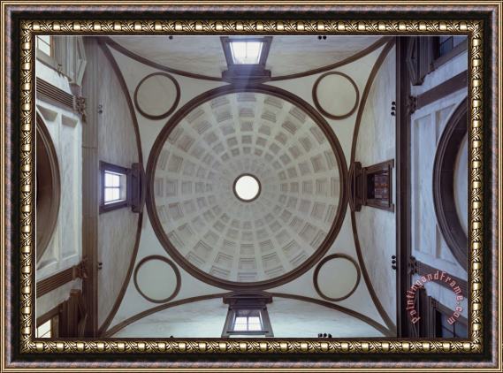 Michelangelo Buonarroti View of The Cupola in The New Sacristy 1520 24 And 1530 33 Framed Print
