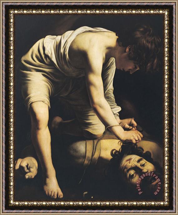 Michelangelo Merisi da Caravaggio David Victorious Over Goliath Framed Painting