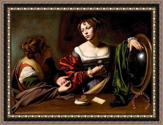 Michelangelo Merisi da Caravaggio The Conversion of the Magdalene Framed Painting