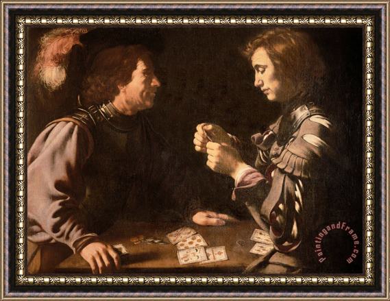 Michelangelo Merisi da Caravaggio The Gamblers Framed Print