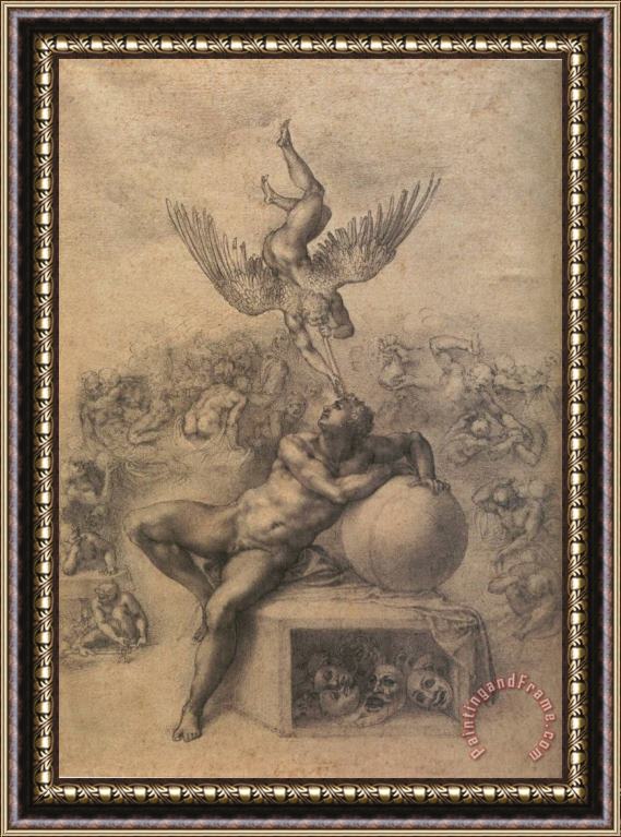 Michelangelo The Dream of Human Life Framed Painting