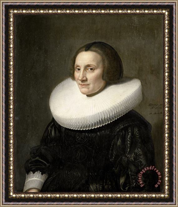 Michiel Jansz. Van Mierevelt Portrait of Caecilia Van Beresteyn Framed Painting