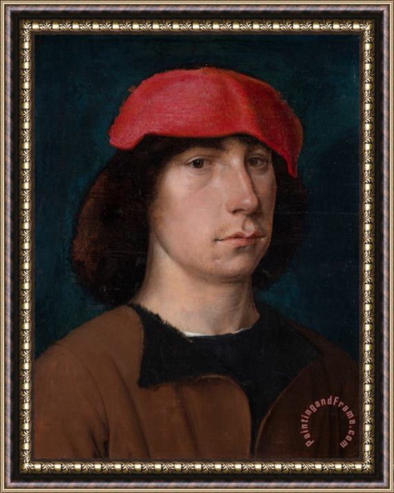 Michiel Sittow A Young Man in a Red Cap Framed Painting