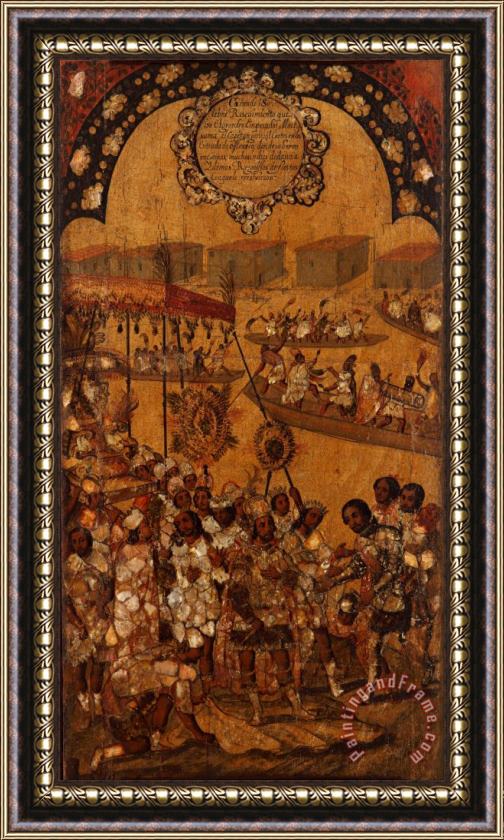 Miguel Gonzales The Conquest of Mexico. Tabla X Framed Print