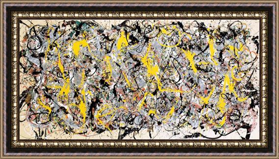 Mike Bidlo Yellow & Silver Framed Painting