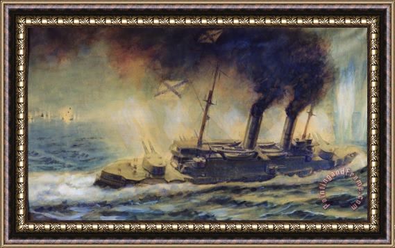 Mikhail Mikhailovich Semyonov The Battle of the Gulf of Riga Framed Painting