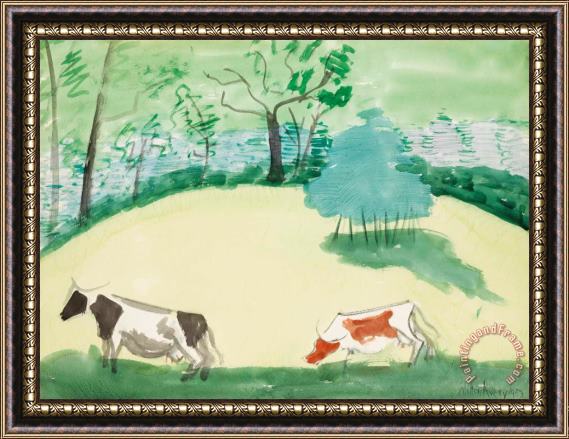 Milton Avery Cows on Hillside, 1953 Framed Print